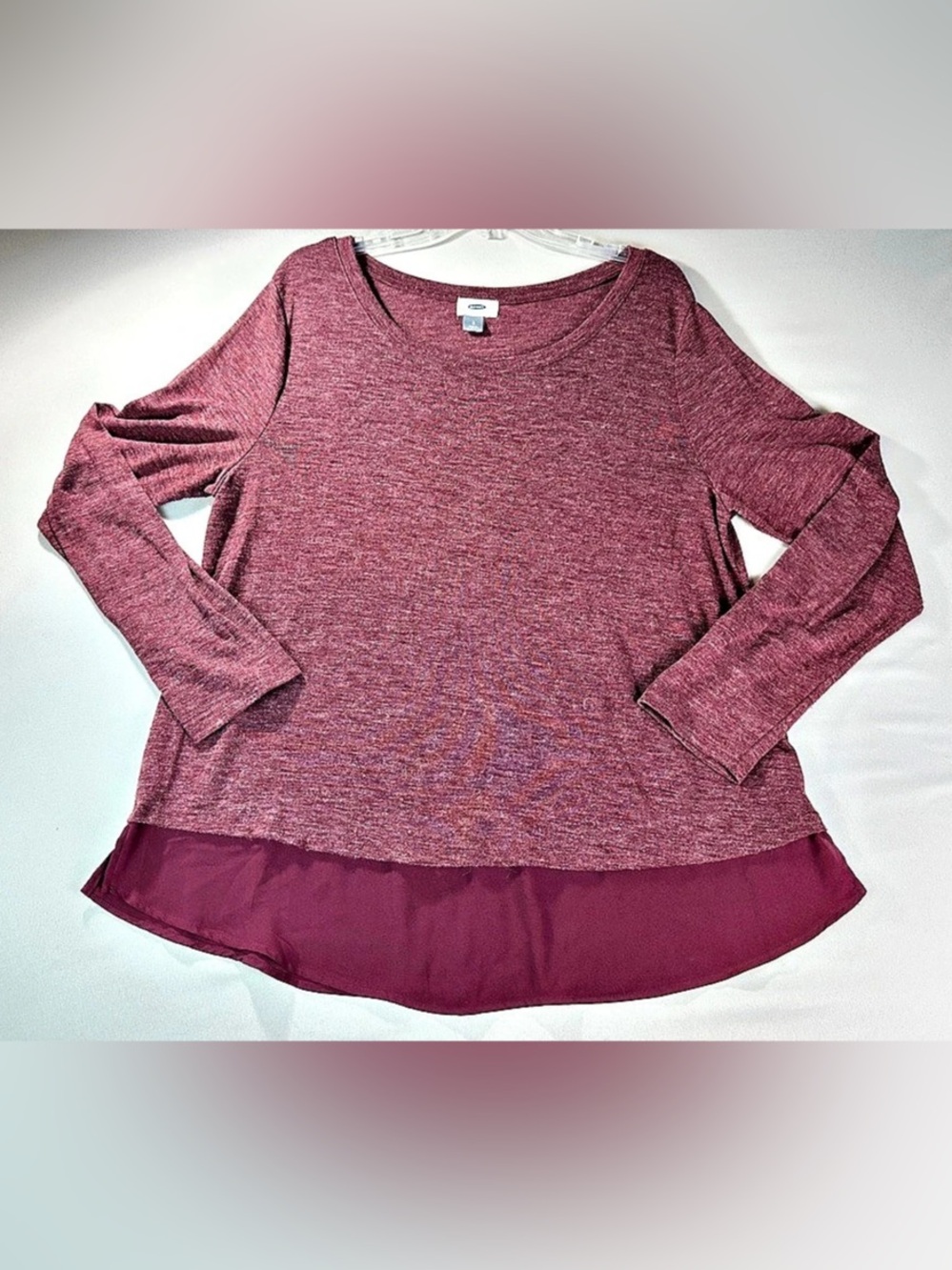 Old Navy Long Sleeve Layered Shirt maroon Large Long Sleeve Whimsy Fairy core
